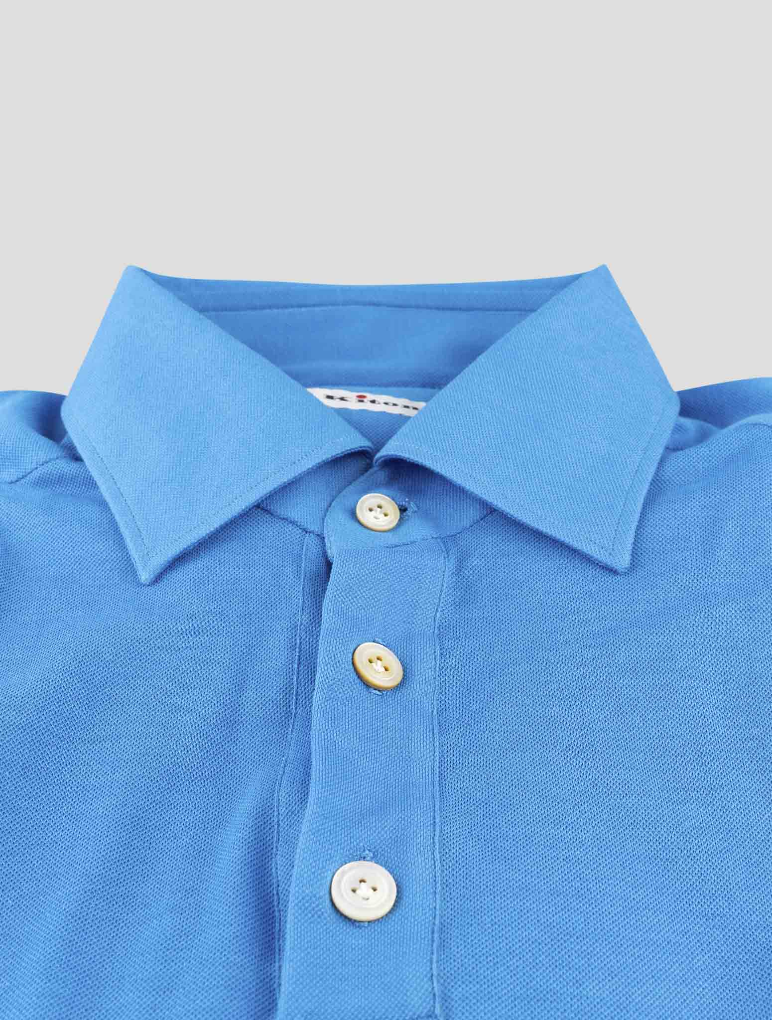Kiton Blue Cotton Polo