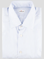 Kiton Light Blue White Cotton Shirt