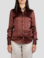 Kiton Burgundy Silk Shirt