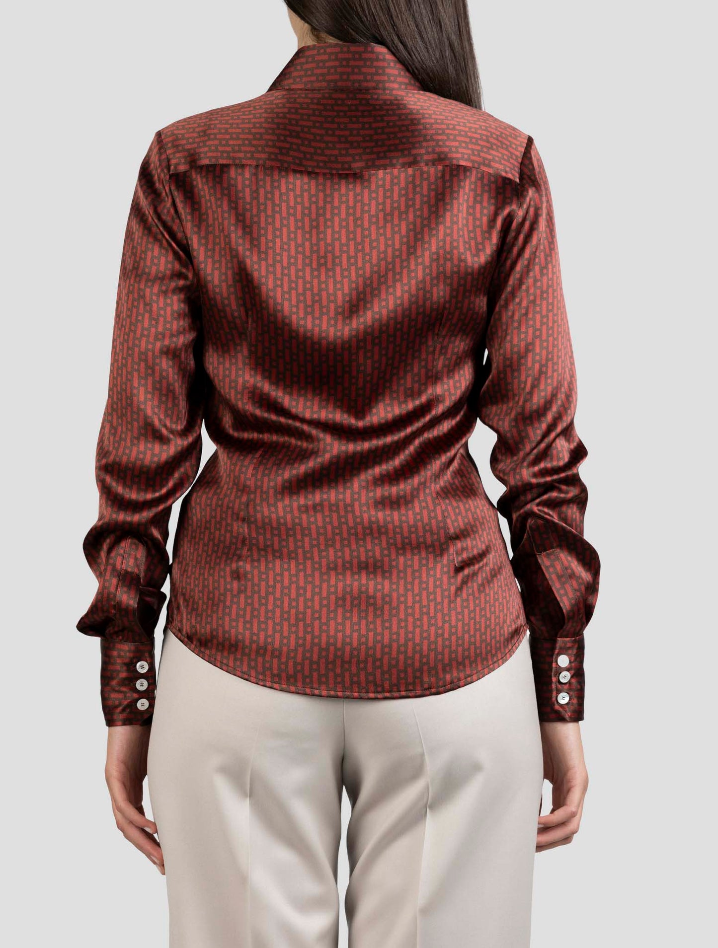 Kiton Burgundy Silk Shirt