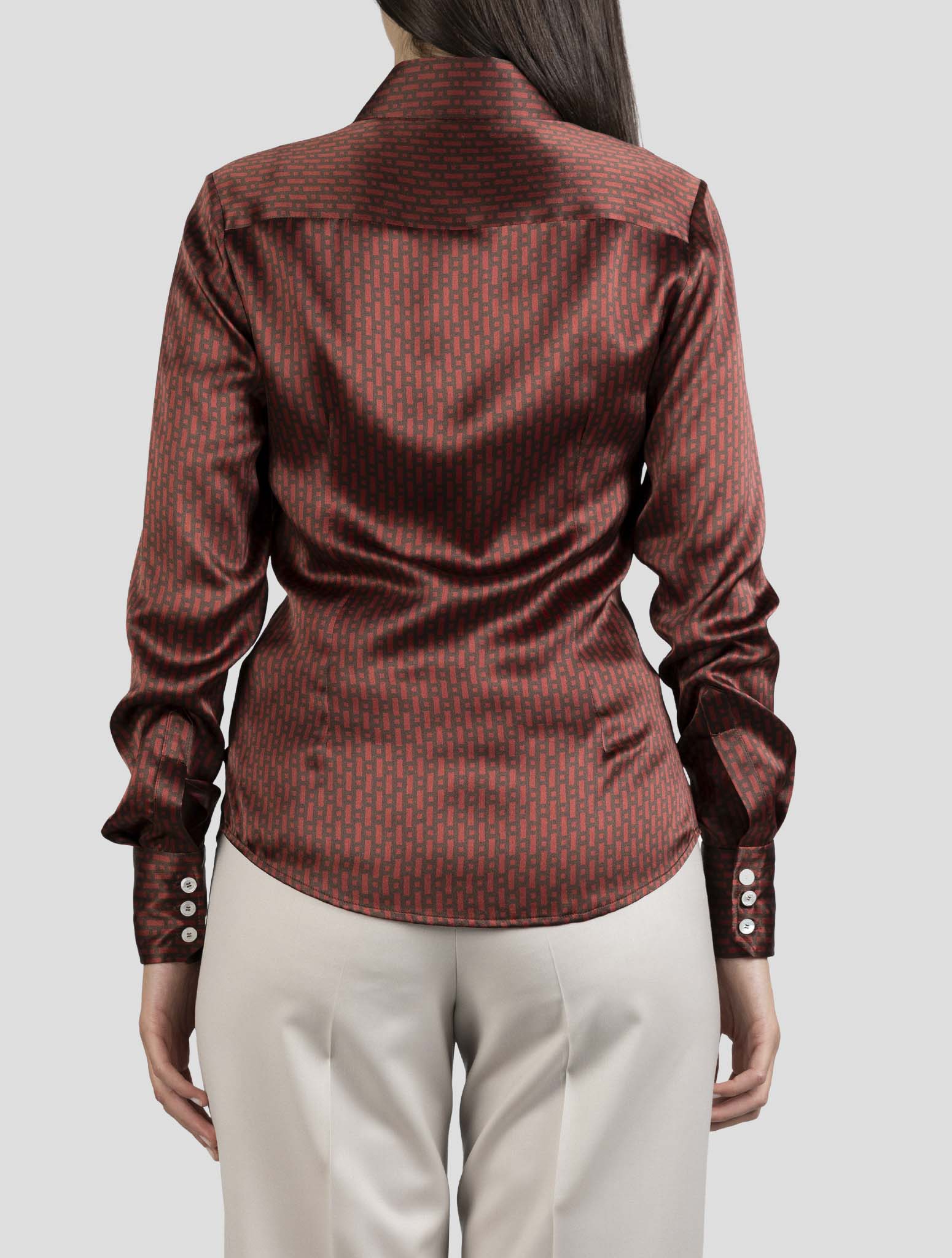 Kiton Burgundy Silk Shirt