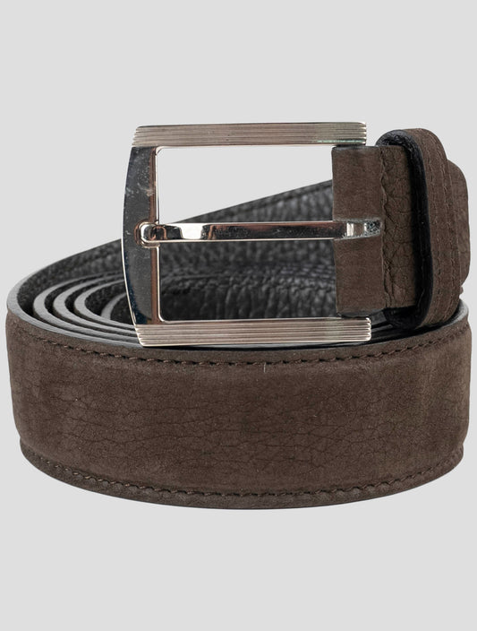 Kiton Brown Leather Suede Belt