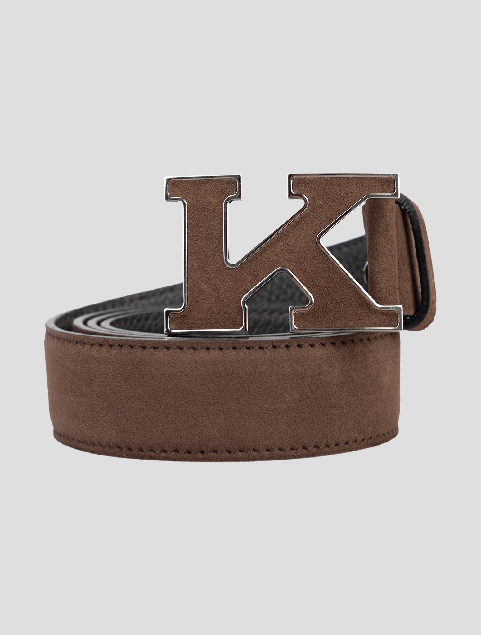 Kiton Brown Leather Suede Belt