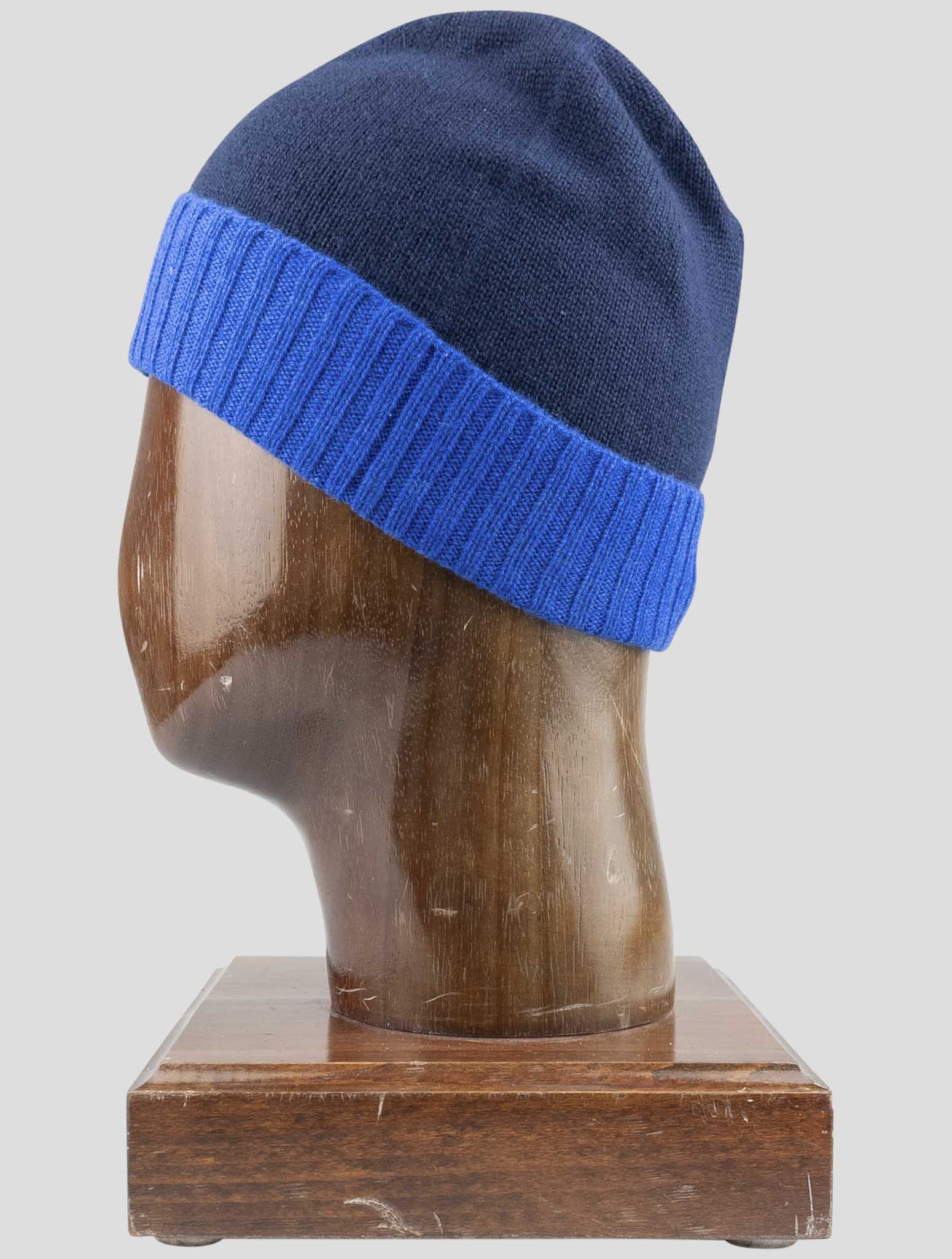 Kiton Blue Cashmere Beanie Hat