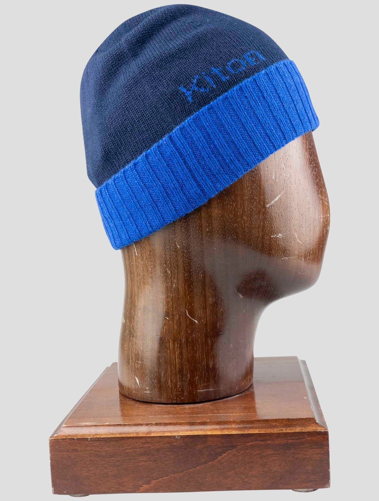 Kiton Blue Cashmere Beanie Hat