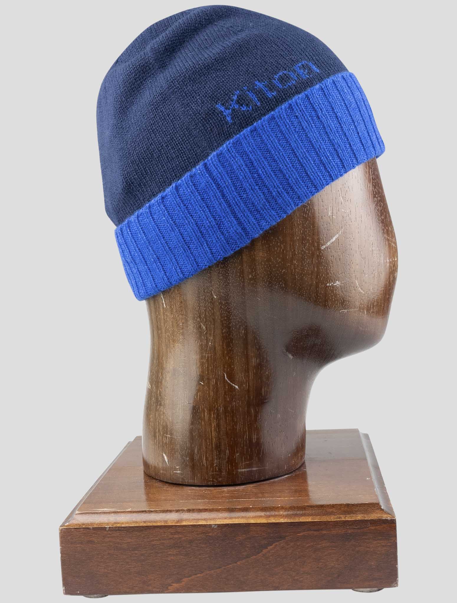 Kiton Blue Cashmere Beanie Hat