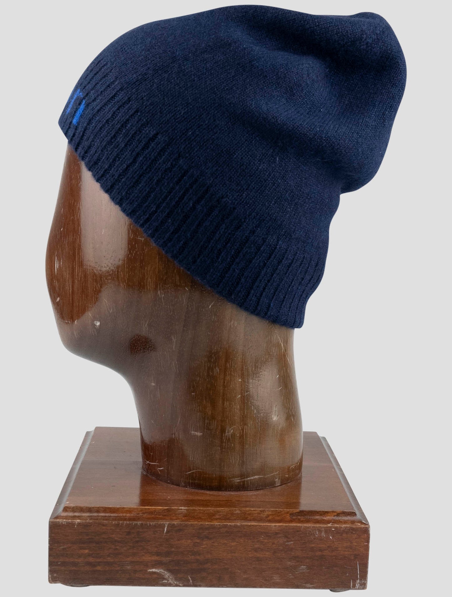 Kiton Blue Cashmere Beanie Hat
