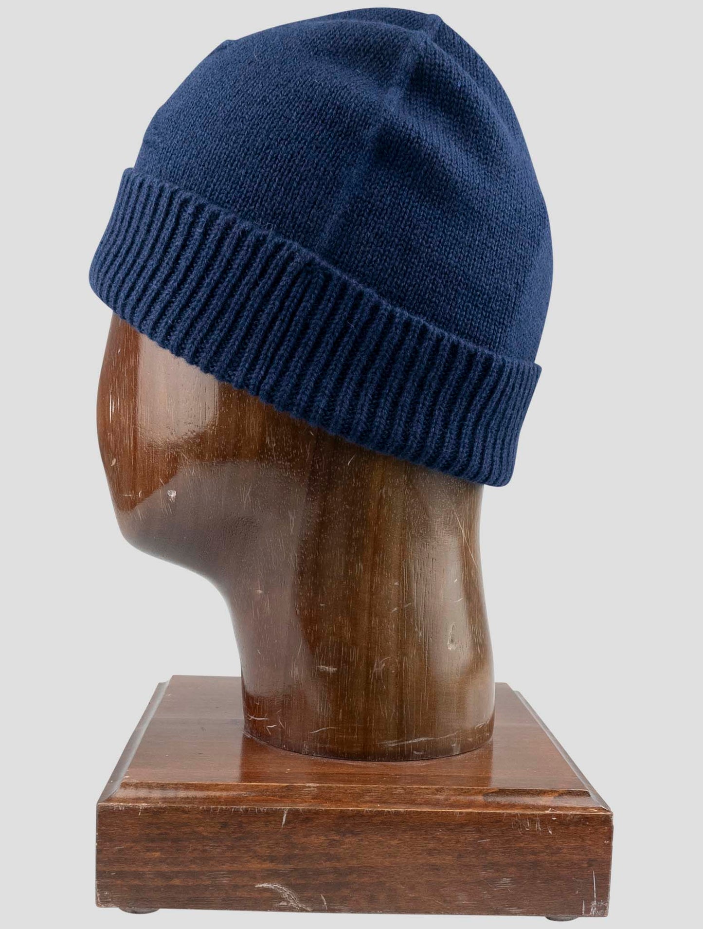 Kiton Blue Cashmere Beanie Hat