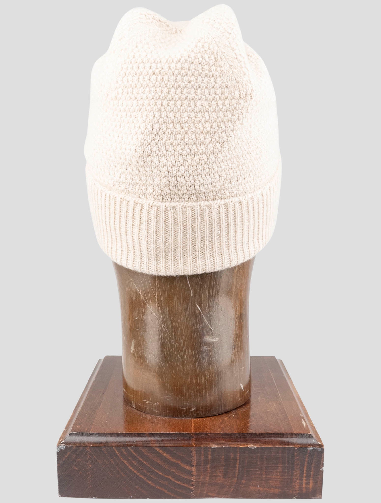 Kiton Beige Cashmere Beanie Hat