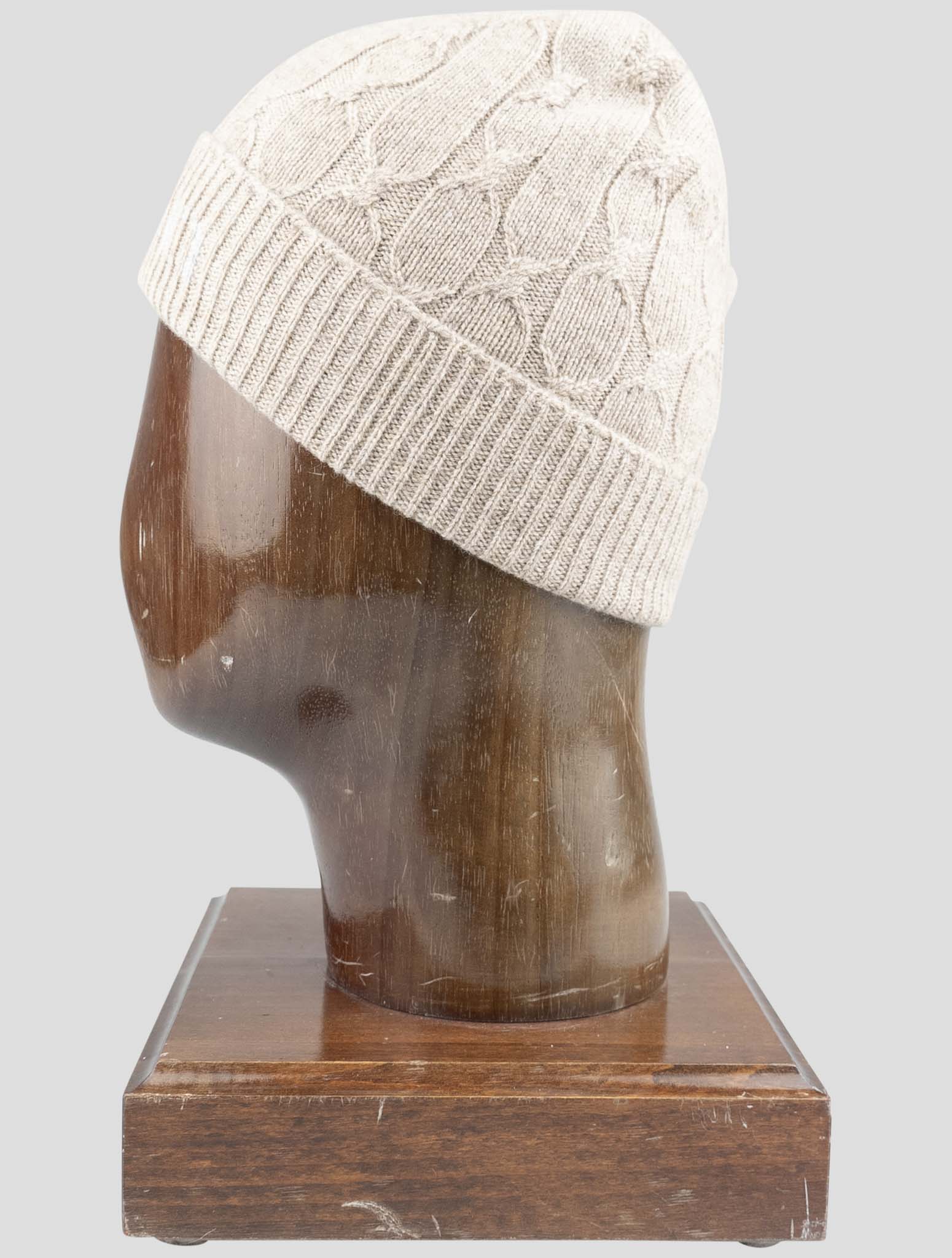 Kiton Brown Cashmere Beanie Hat