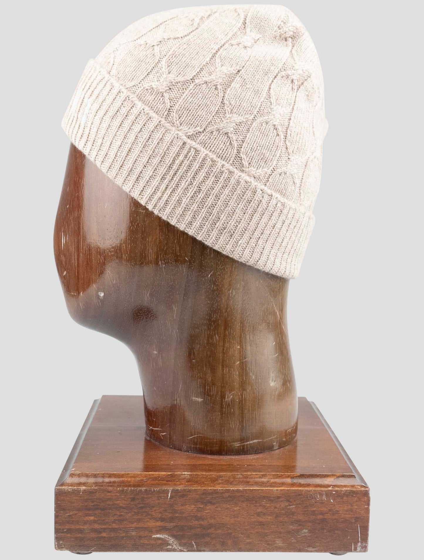 Kiton Beige Cashmere Beanie Hat