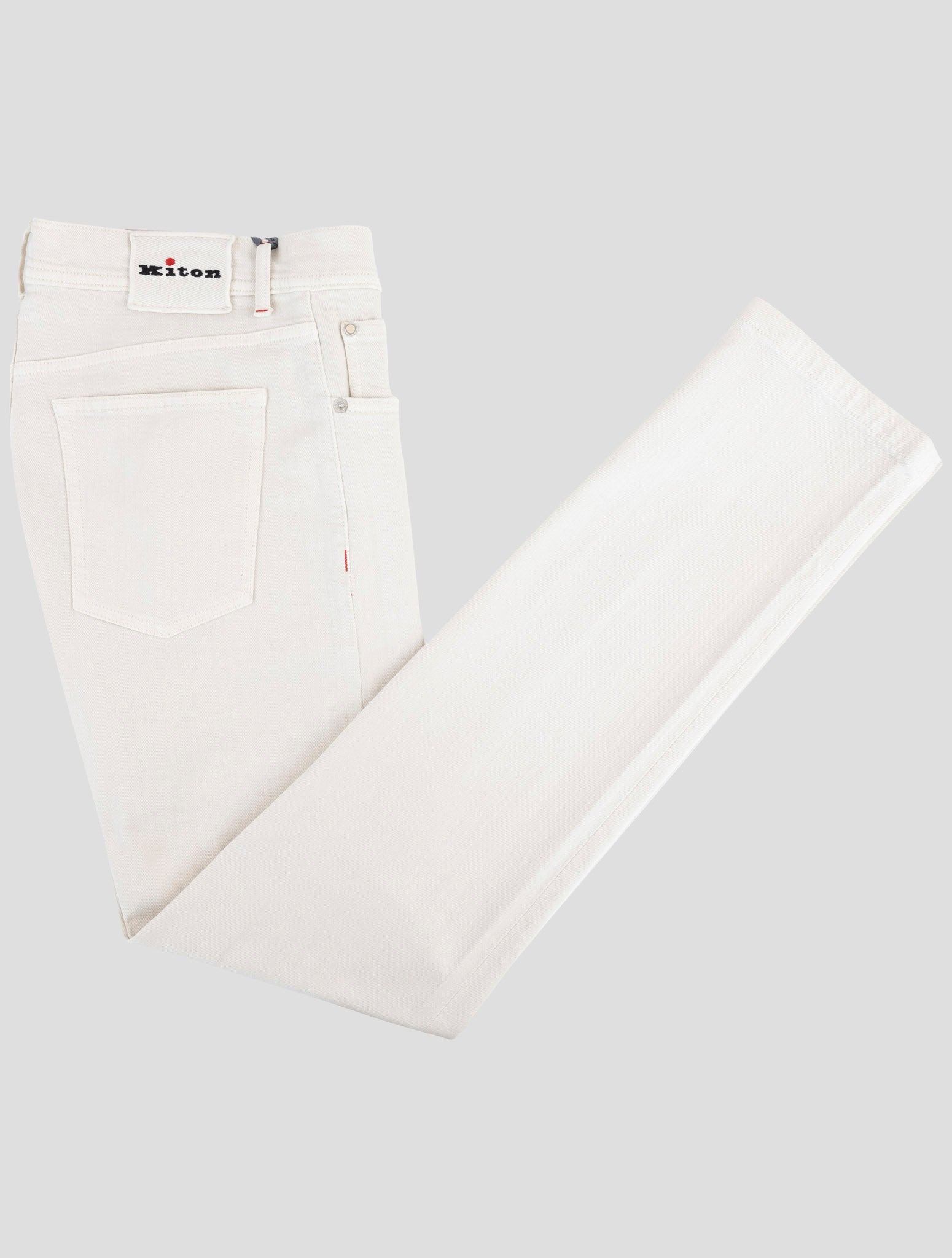 Kiton White Cotton Ea Jeans
