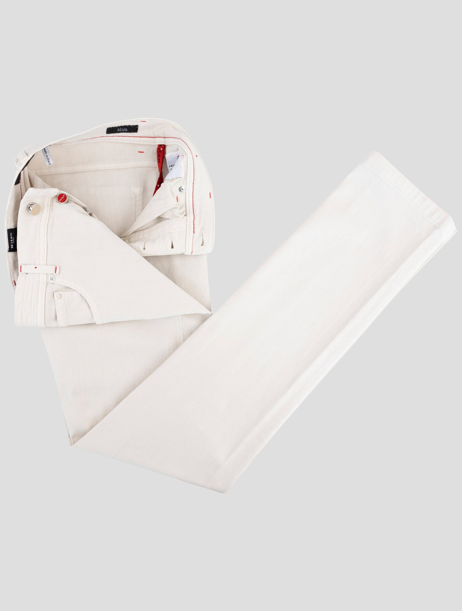 Kiton White Cotton Ea Jeans