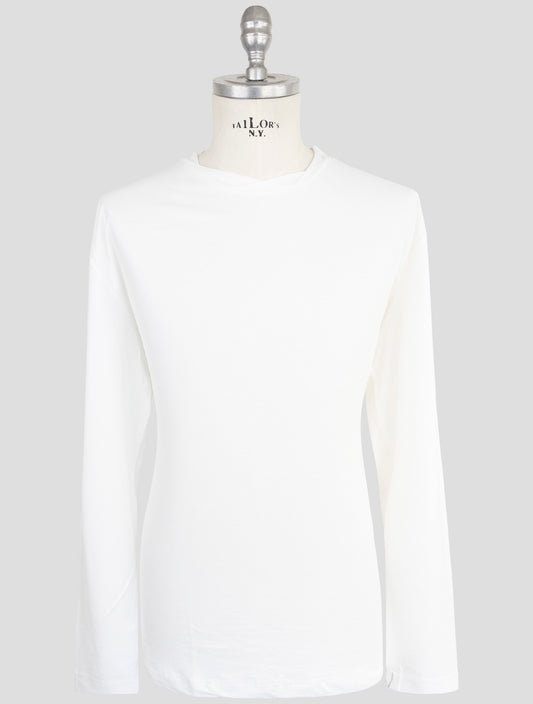 Kiton Knt White Cotton Sweater Crewneck