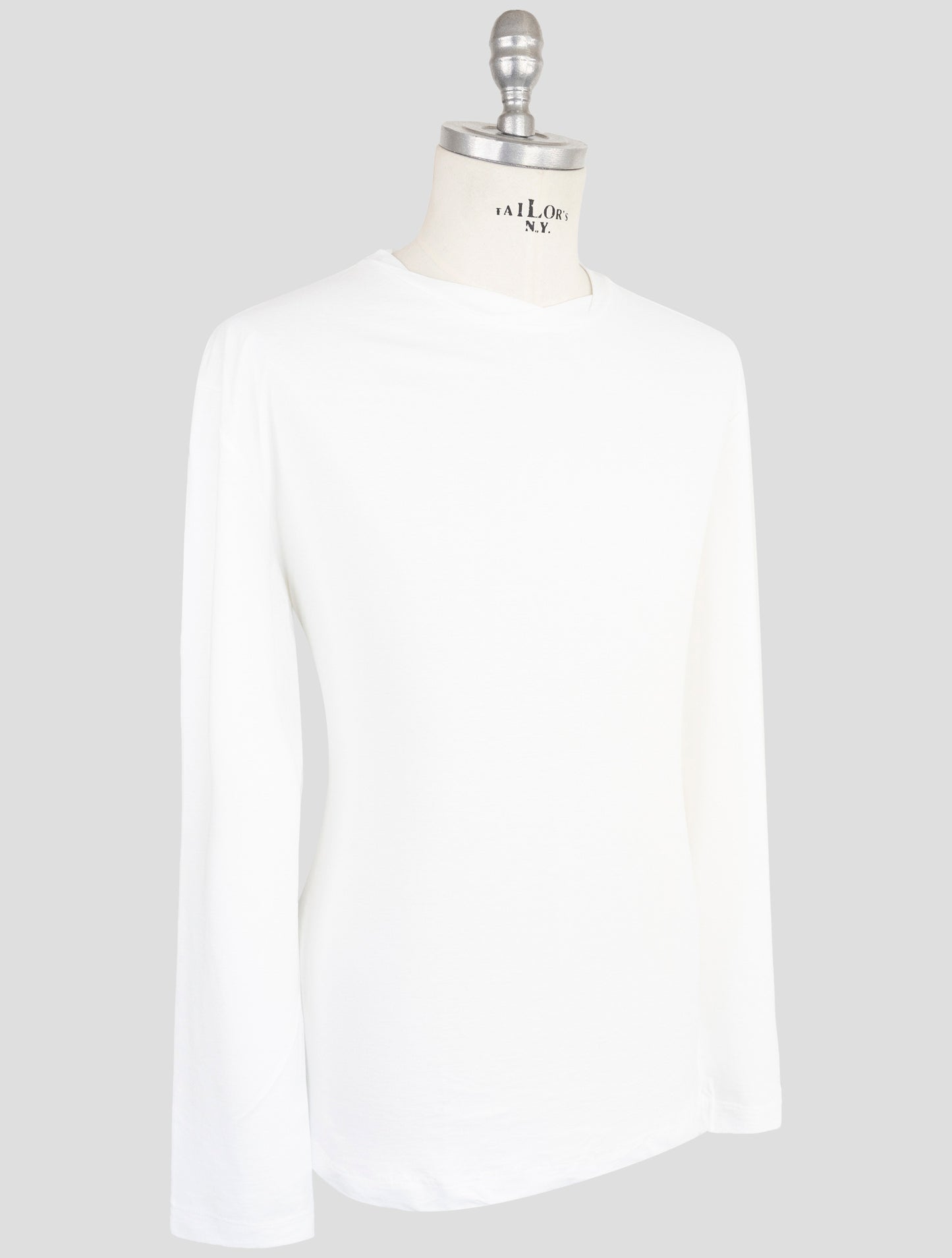 Kiton Knt White Cotton Sweater Crewneck