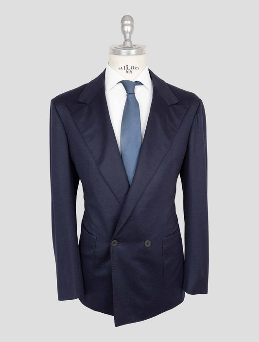 Kiton Knt Blue Wool Double Breasted Suit