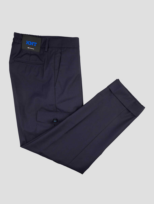 Kiton Knt Blue Wool Cargo Pants