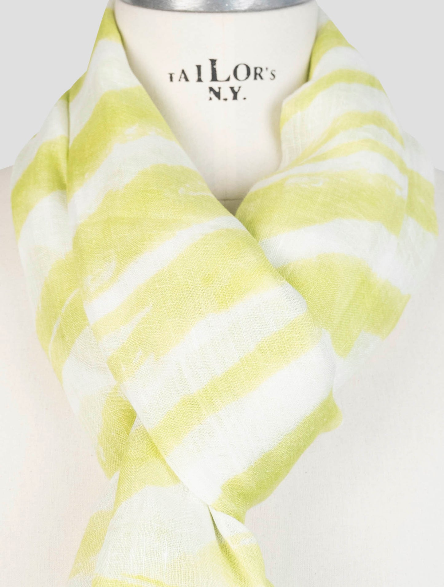 Kiton Green Linen Scarf