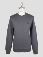 Kiton Knt Gray Cotton Sweater Crewneck