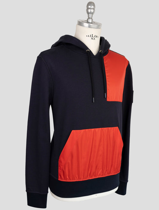 Kiton Knt Blue Cotton Ea Sweater Hoodie