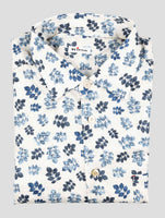 Kiton Blue White Cotton Shirt