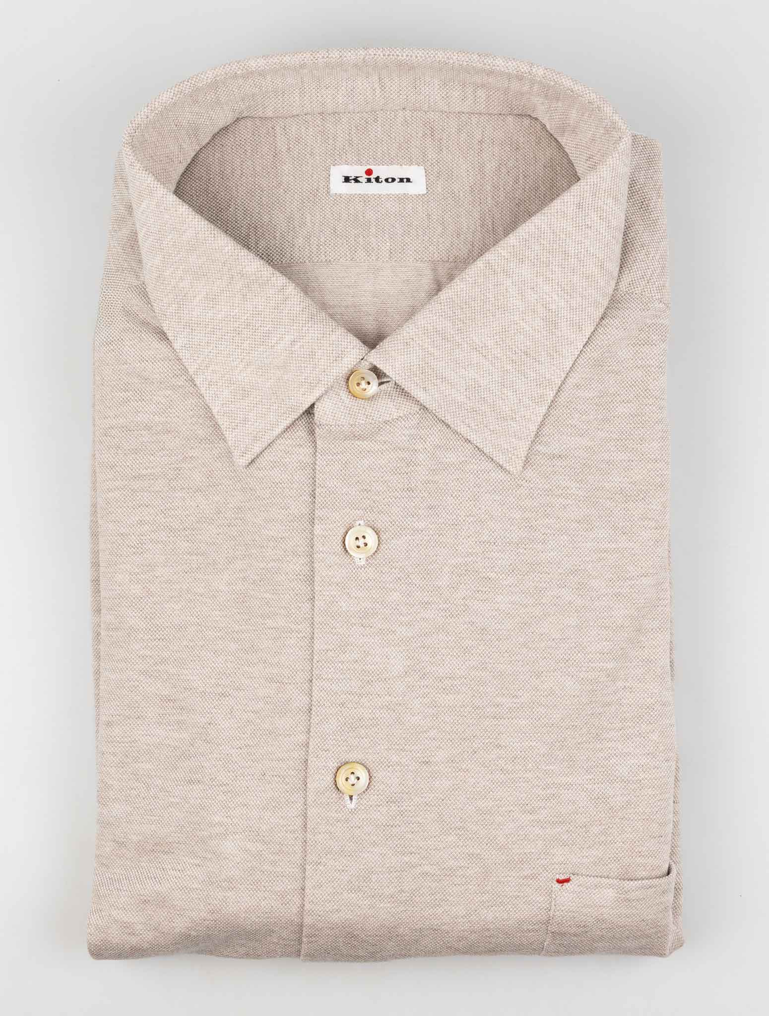 Kiton Beige Cotton Shirt