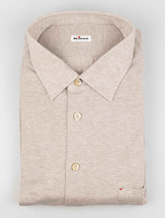 Kiton Beige Cotton Shirt
