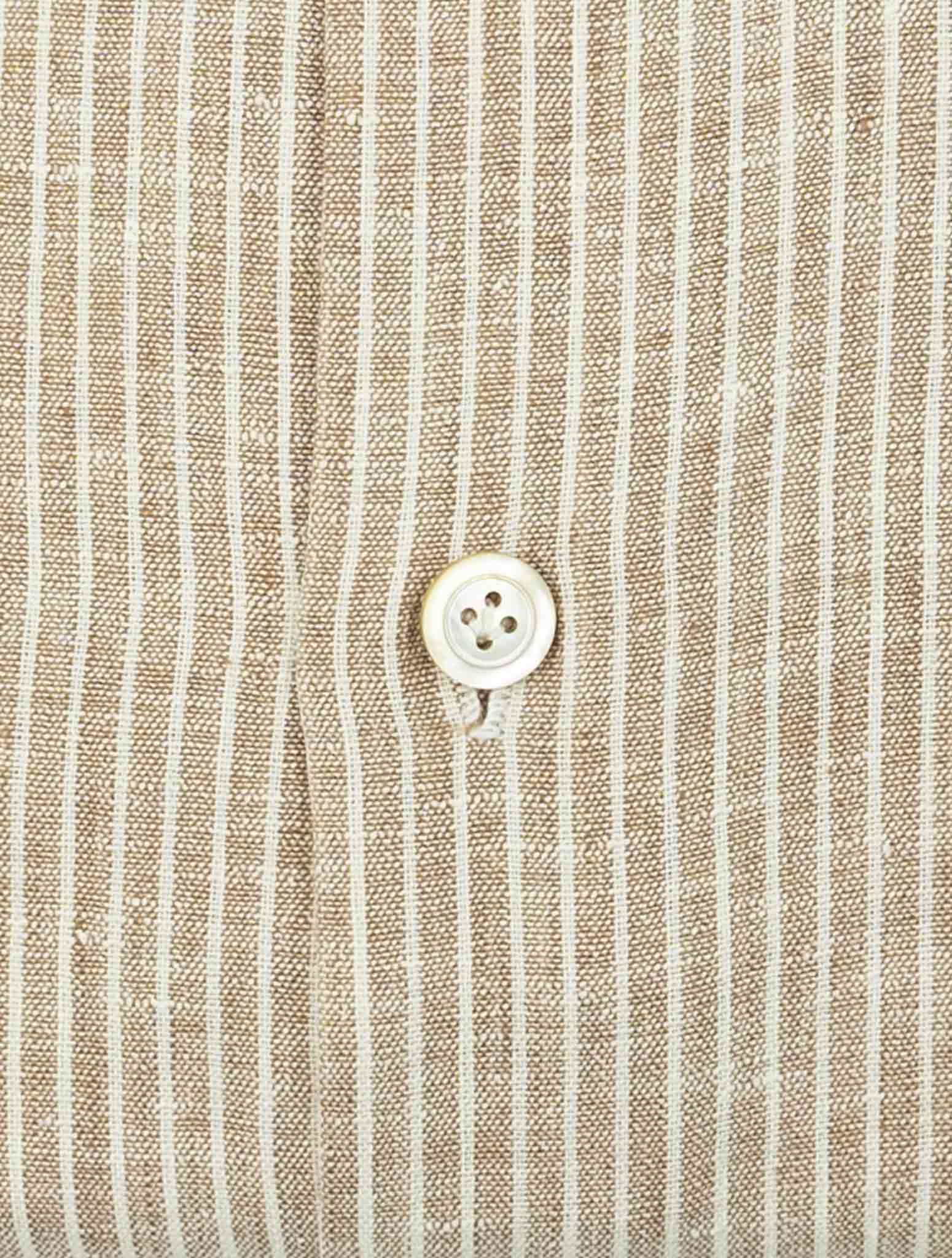 Kiton Brown Linen Ea Pl Shirt