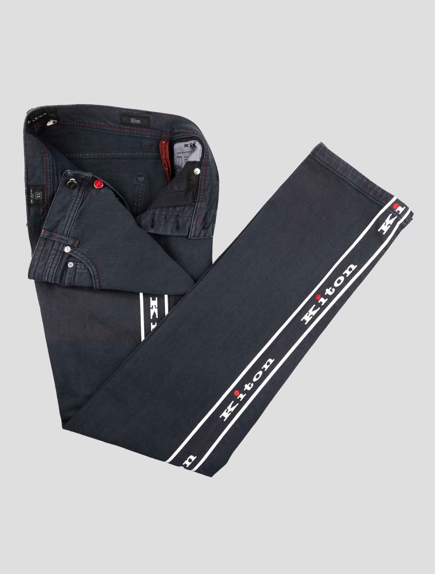 Kiton Gray Cotton Ea Jeans