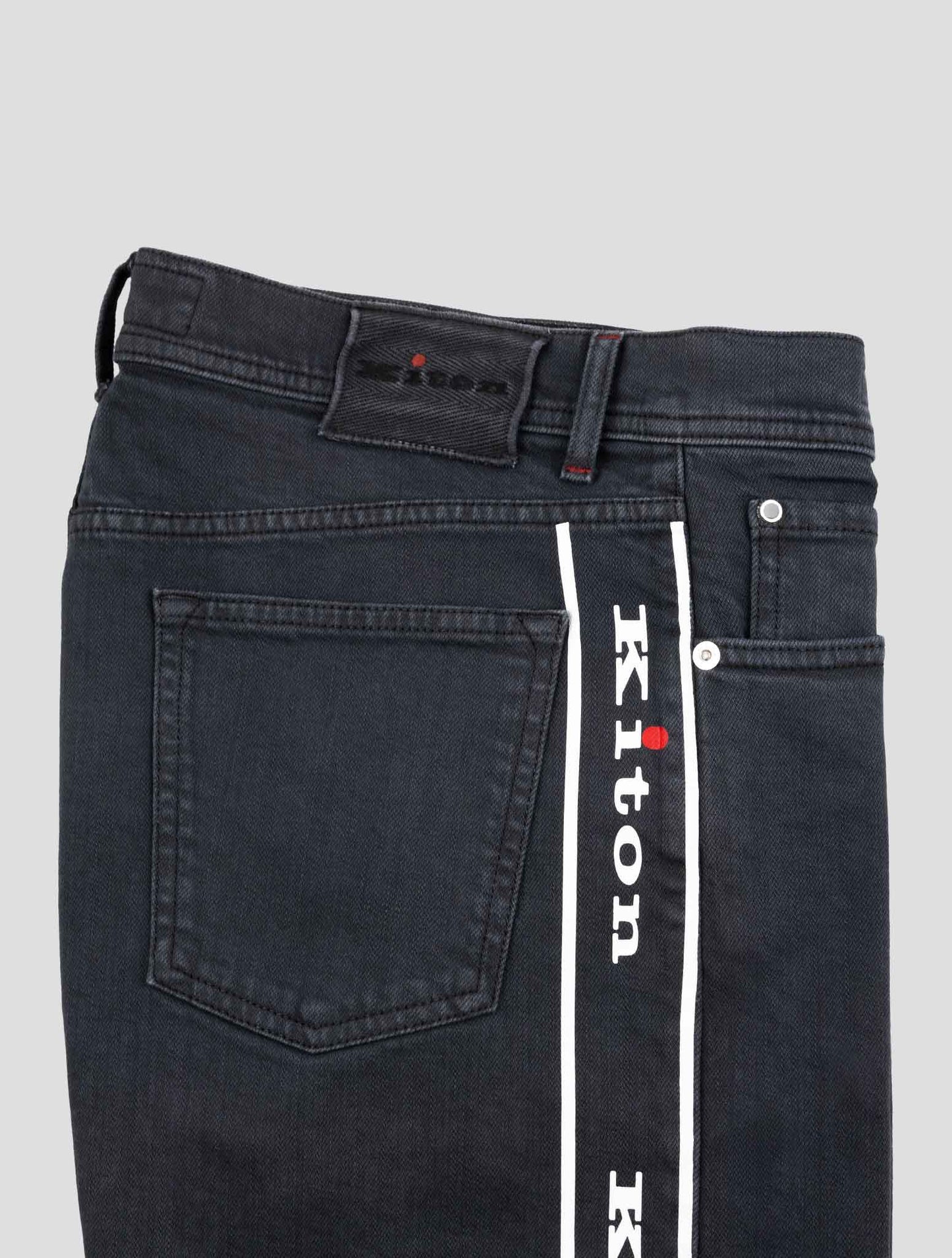 Kiton Gray Cotton Ea Jeans