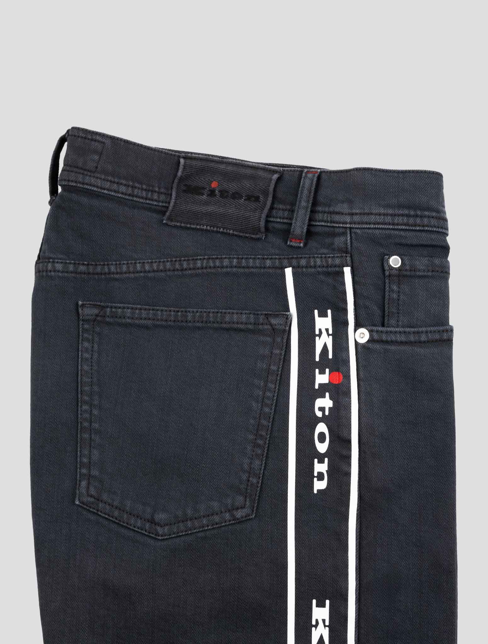 Kiton Gray Cotton Ea Jeans