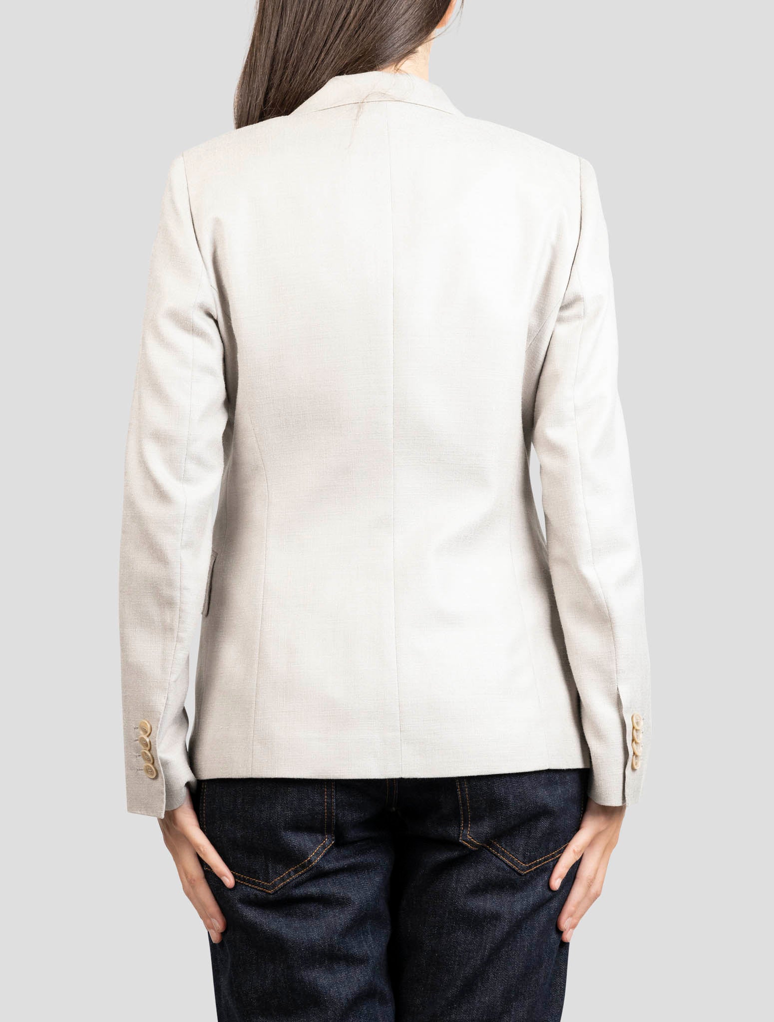 Kiton Taupe Silk Virgin Wool Blazer