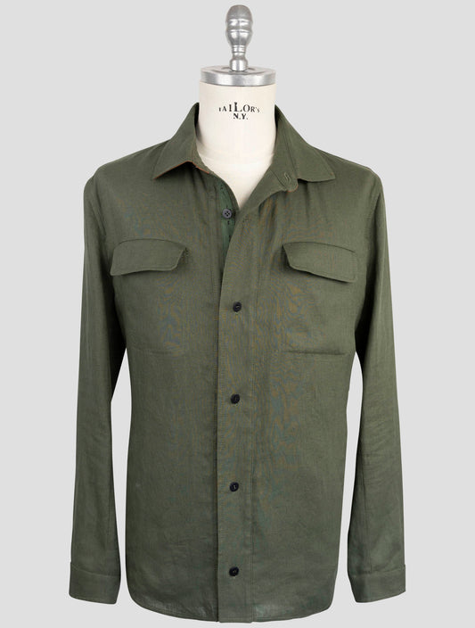 Kiton Green Linen Coat