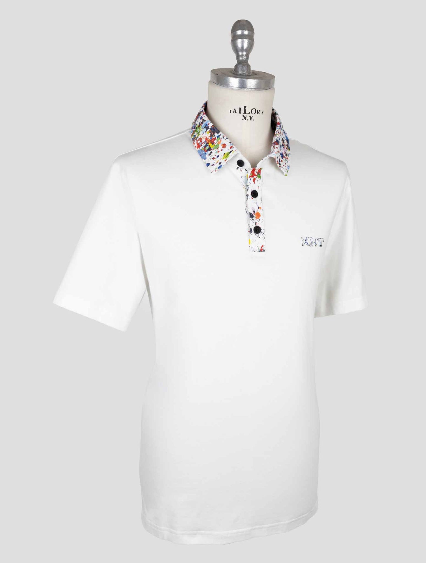 Kiton Knt White Cotton Polo