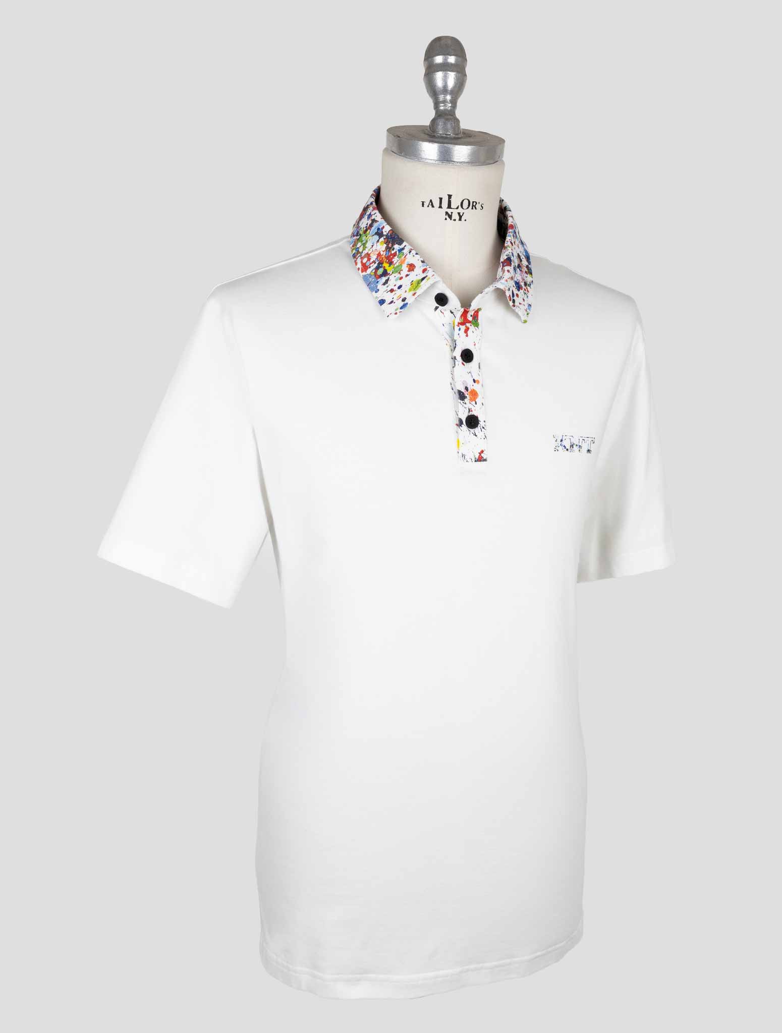 Kiton Knt White Cotton Polo