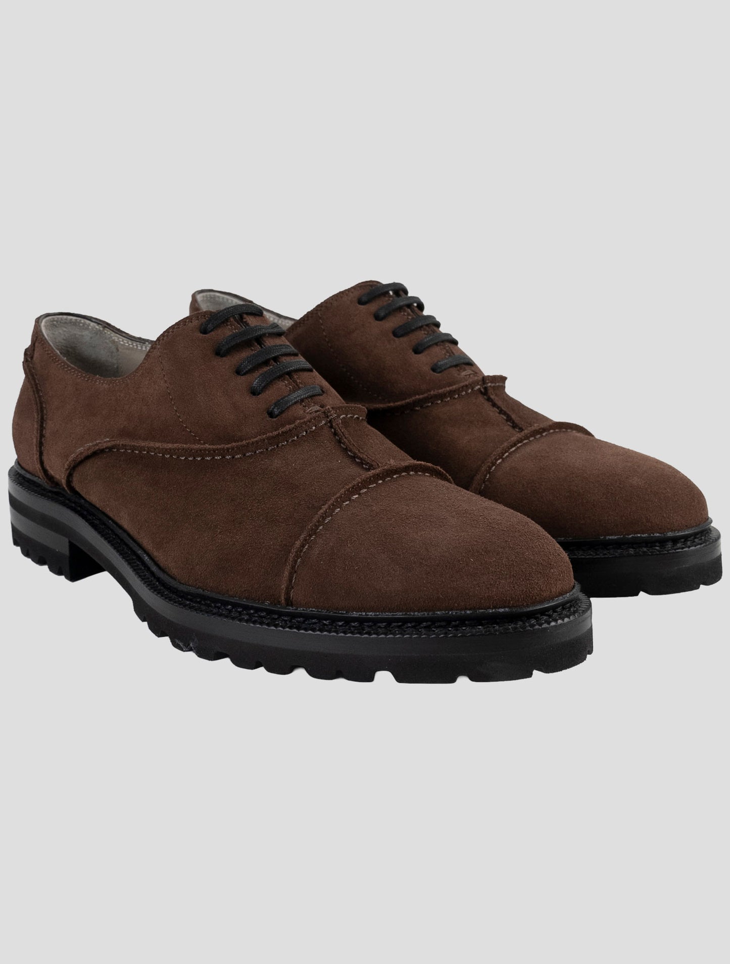 Kiton Brown Leather Suede Dress Shoes