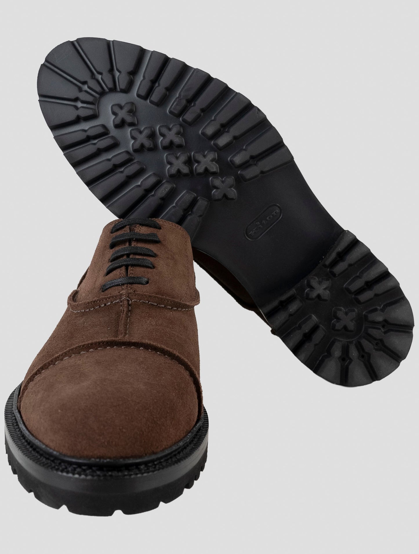 Kiton Brown Leather Suede Dress Shoes