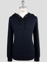 Kiton Knt Blue Cotton  Sweater Hoodie
