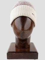 Kiton Red White Cashmere Beanie Hat