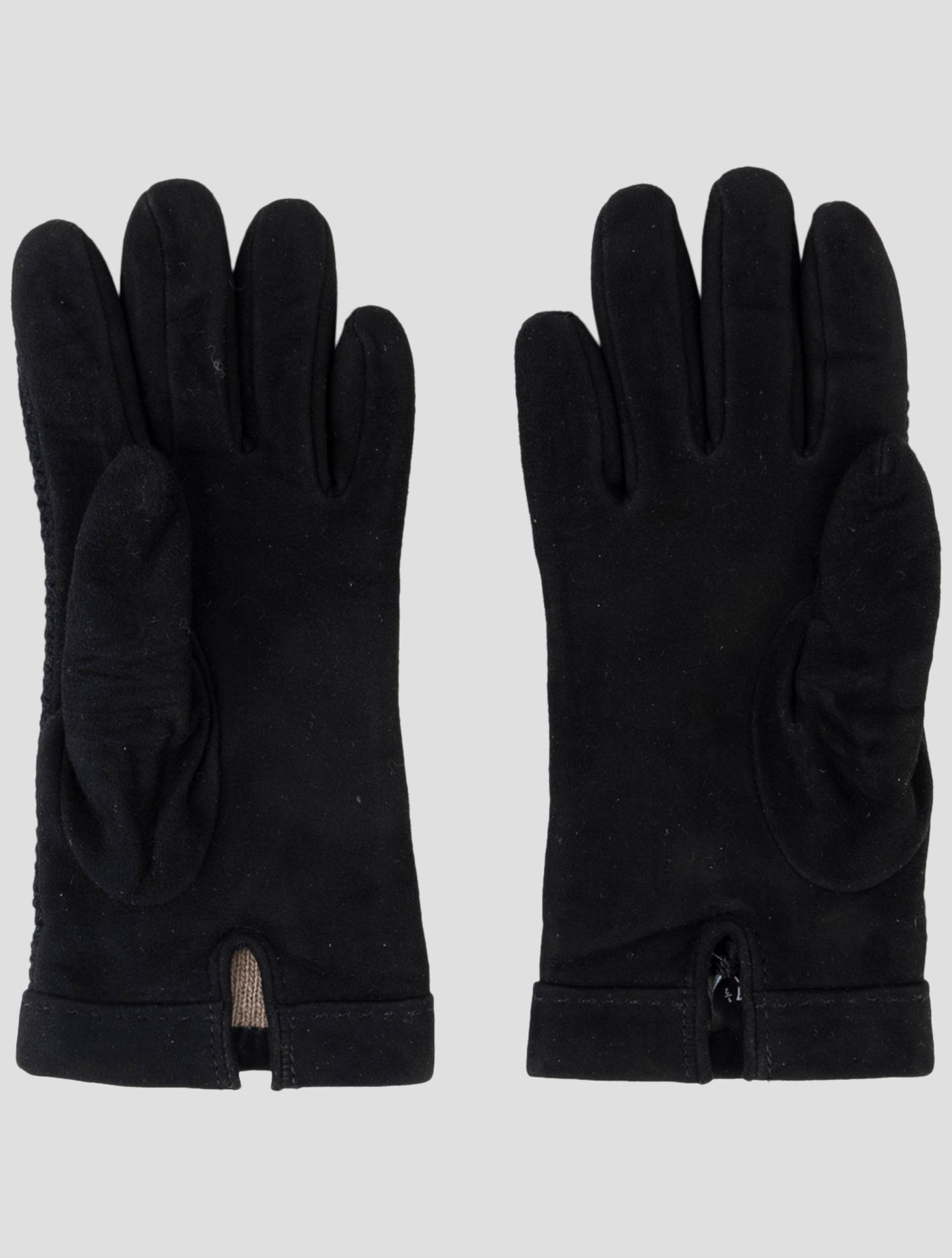 Kiton Blue Leather Suede Cashmere Gloves