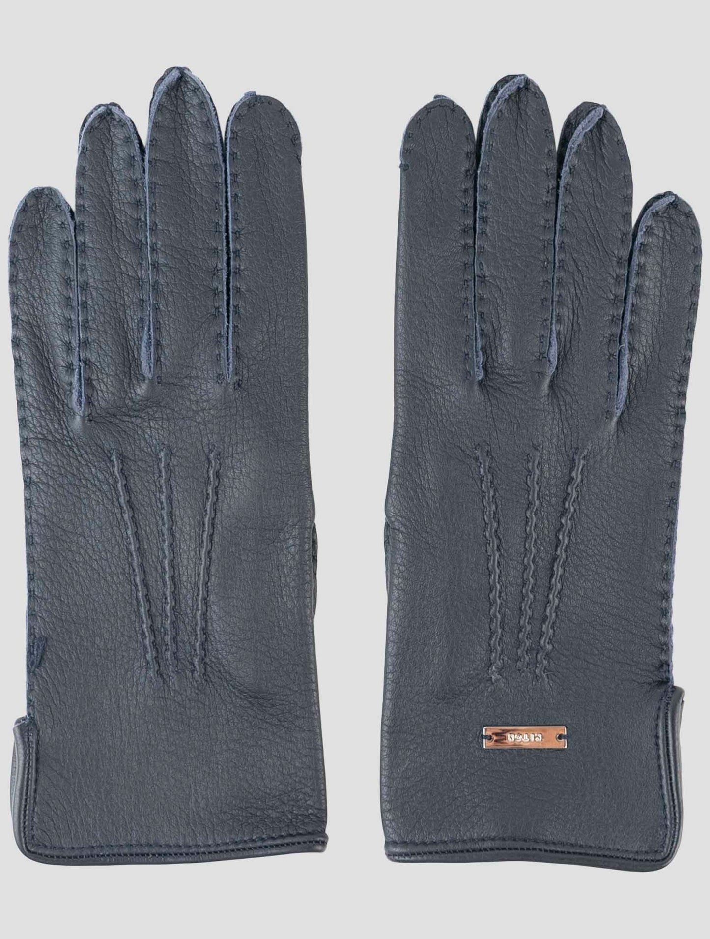 Kiton Blue Leather Gloves