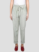 Kiton Green Cotton Velvet Pants