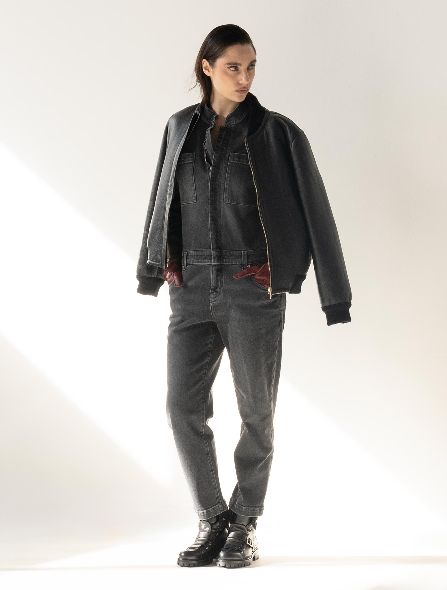 Kiton Dark Gray Cotton Ea Jumpsuit