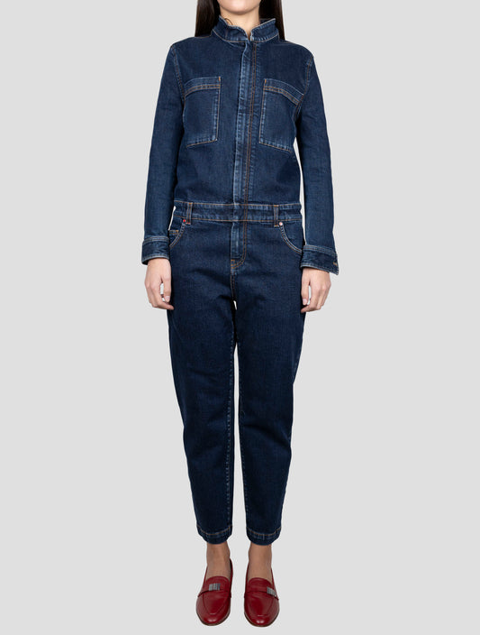 Kiton Blue Cotton Ea Jumpsuit