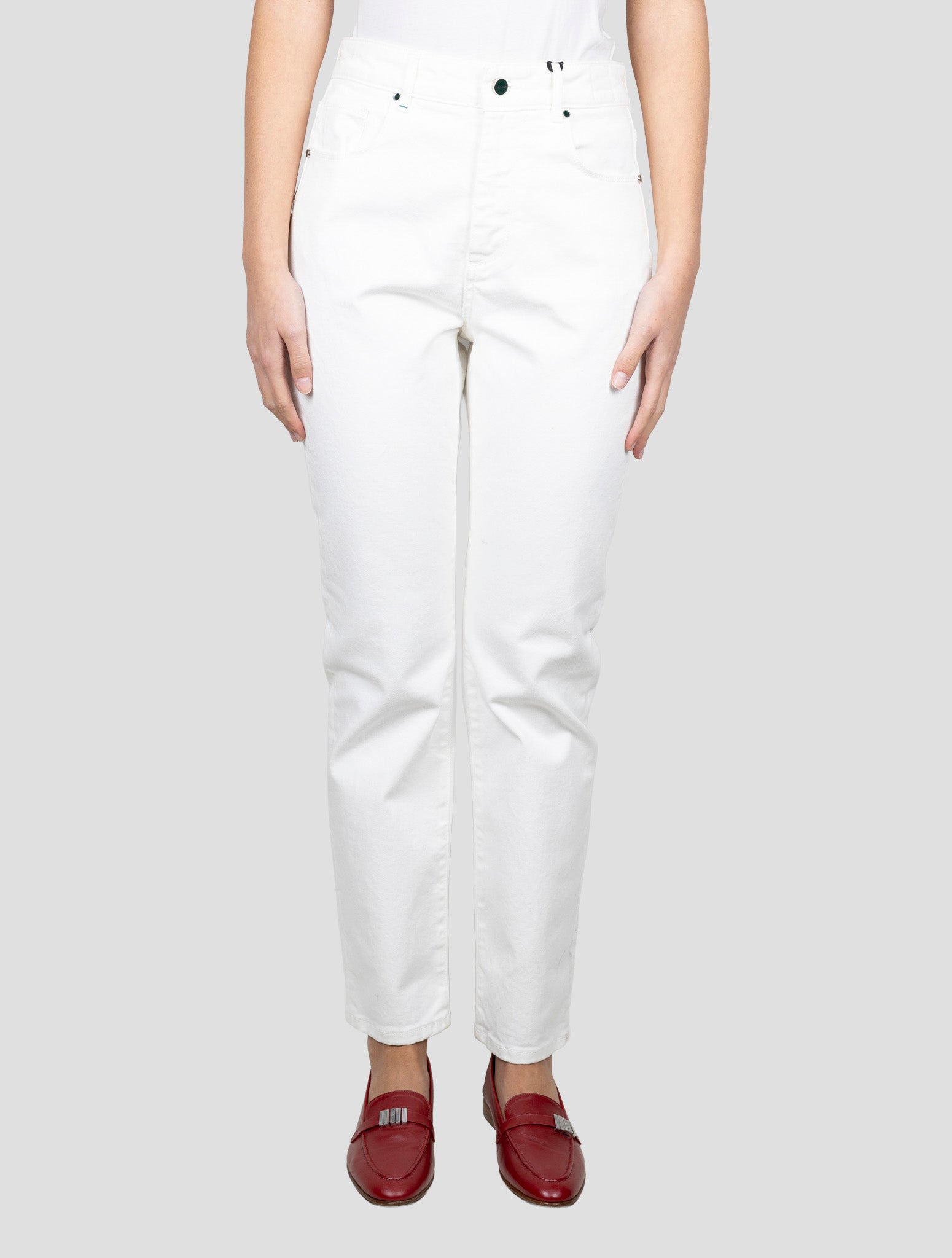 Kiton White Cotton Ea Jeans