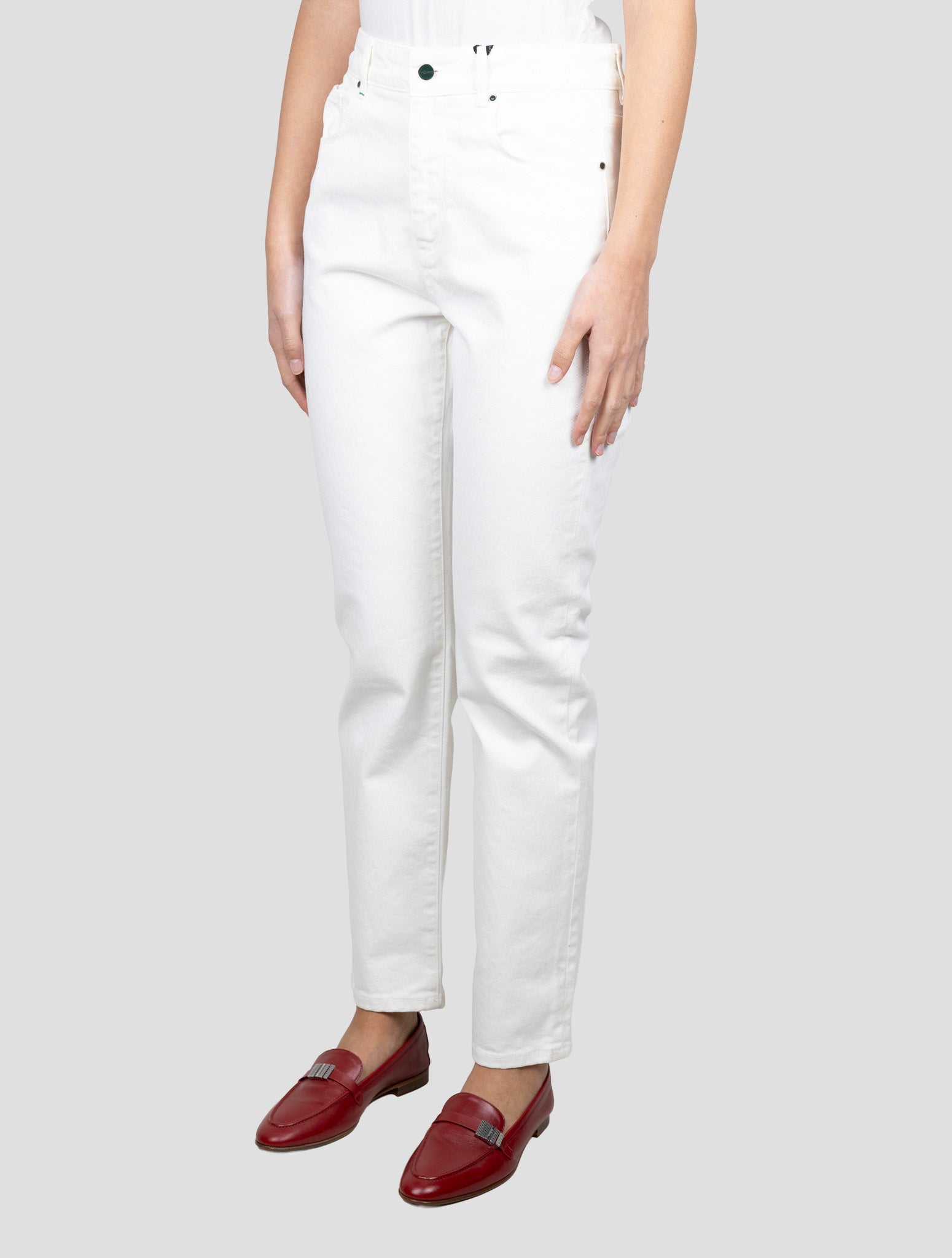 Kiton White Cotton Ea Jeans