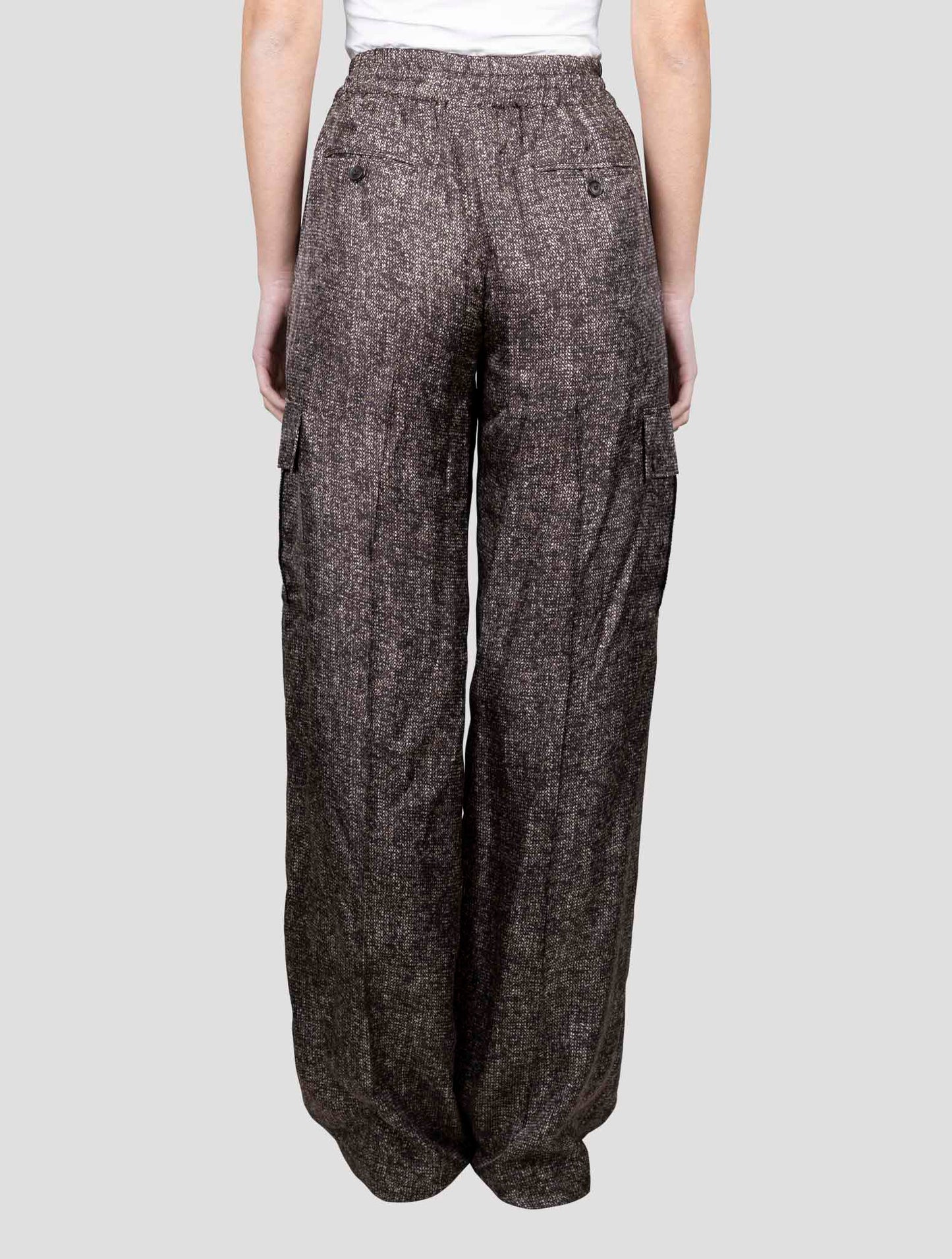 Kiton Brown Silk Pants