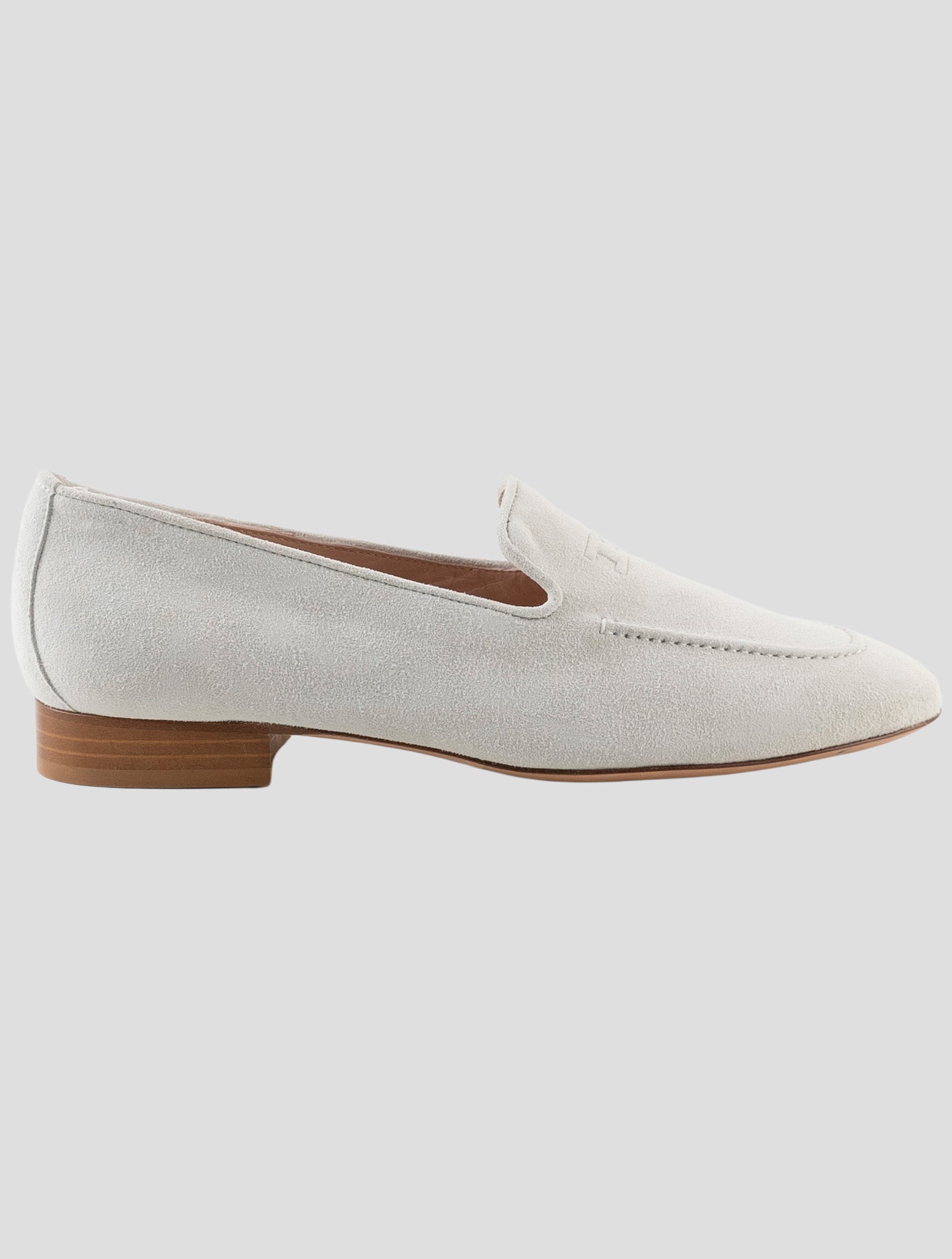 Kiton Beige Leather Suede  Loafers