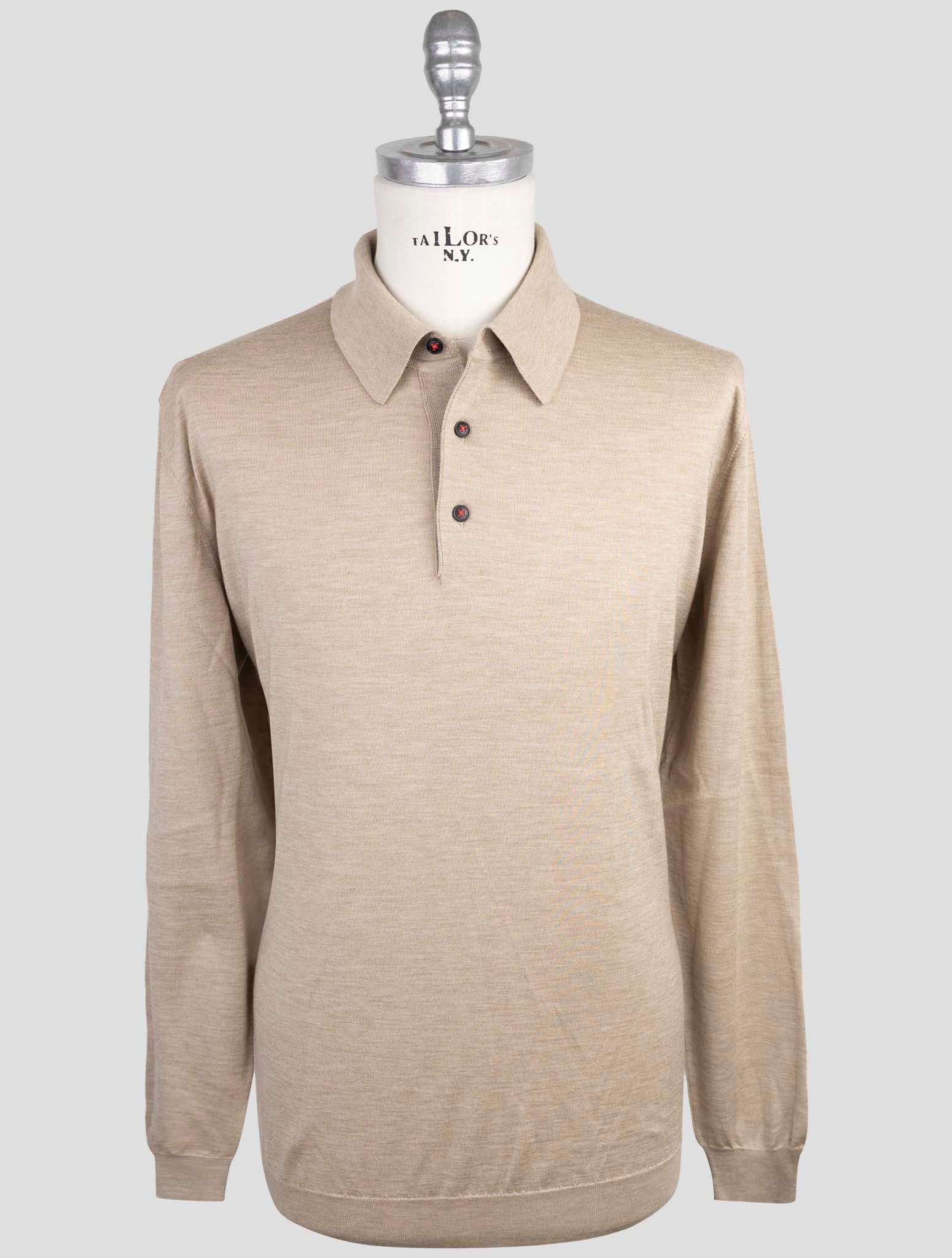 Kiton Beige Cashmere Silk Sweater Polo
