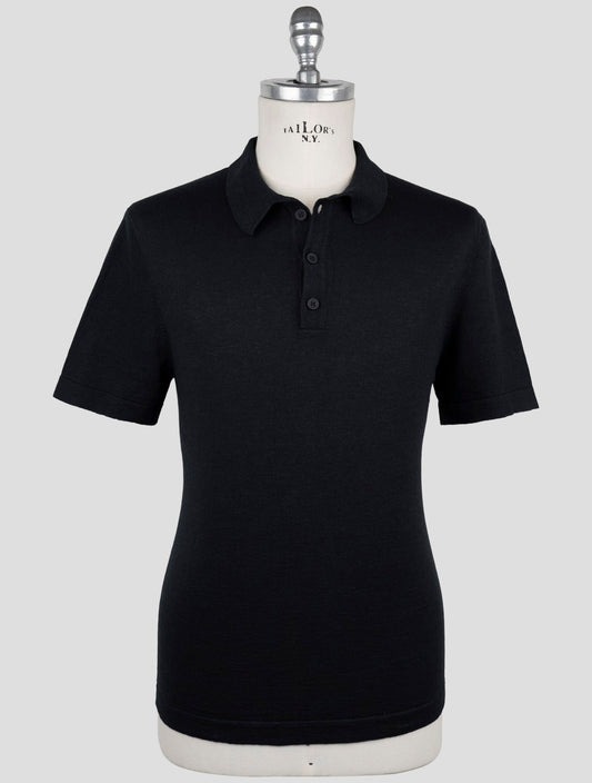 Kiton Knt Blue Linen Cotton Polo